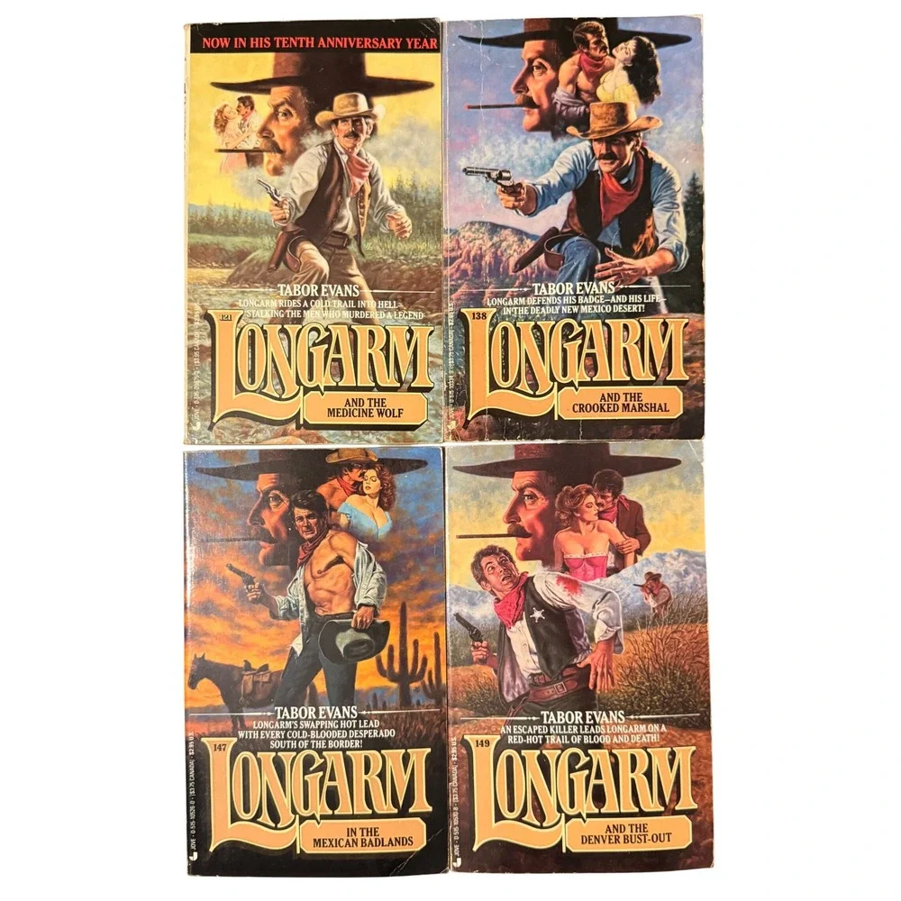 Longarm Western Paperback Lot 4 Tabor Evans Jove 121 138 147 149 Vintage Books